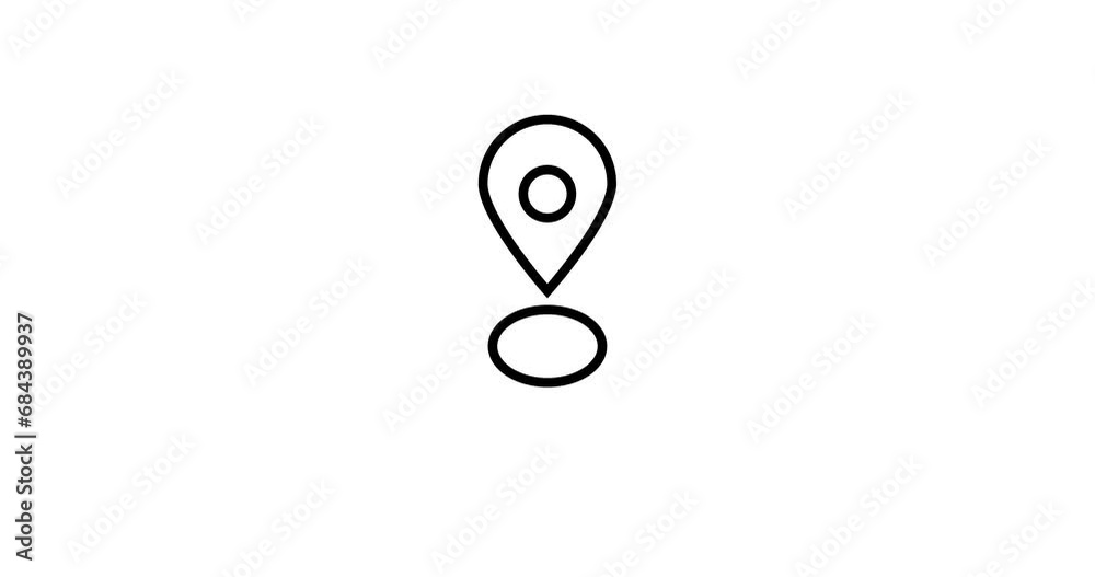 Round Geo Map Direction Location Pin animated. Animated icon of a location pin isolated on a white background. Location icon 4k resolution animation Round Geo Map Direction Location Pin animated. Animated icon of a location pin isolated on a white background. Location icon 4k resolution animation