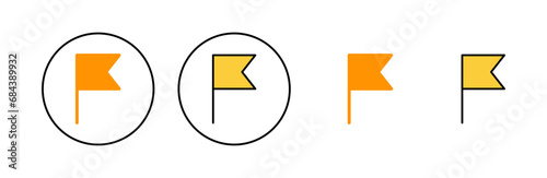 Flag icon set for web and mobile app. Gps location pin map. Location marker symbol.