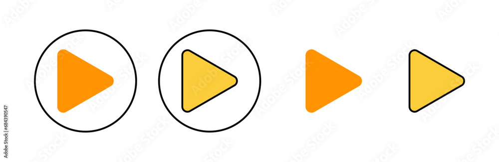 Play Icon set for web and mobile app. Play button sign and symbol Play Icon set for web and mobile app. Play button sign and symbol