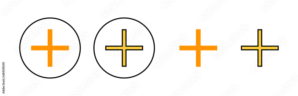 Obraz premium Plus Icon set for web and mobile app. Add plus sign and symbol