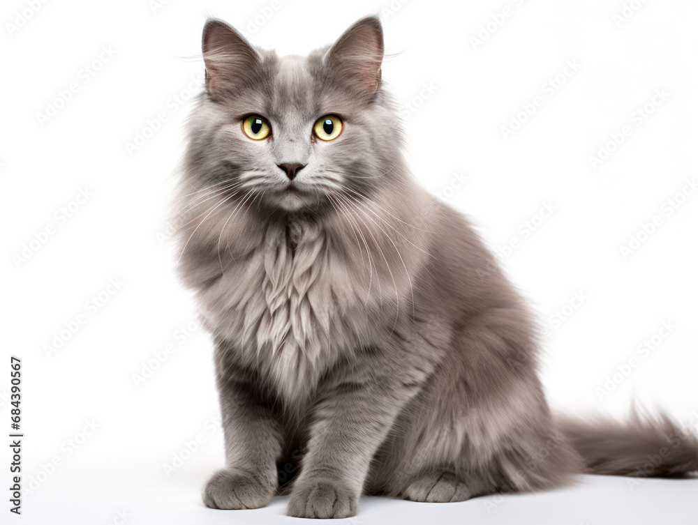 Obraz premium Nebelung Cat Studio Shot Isolated on Clear Background, Generative AI