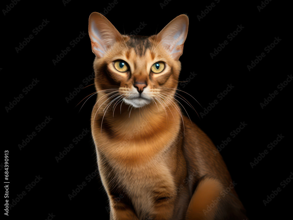 Singapura Cat Studio Shot Isolated on Clear Background, Generative AI