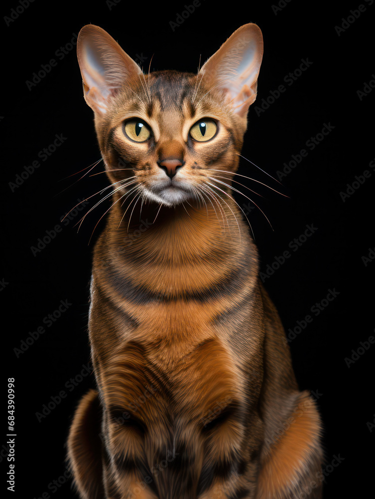 Singapura Cat Studio Shot Isolated on Clear Background, Generative AI