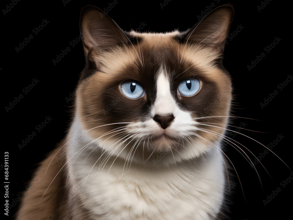 Snowshoe Cat Studio Shot Isolated on Clear Background, Generative AI Snowshoe Cat Studio Shot Isolated on Clear Background, Generative AI