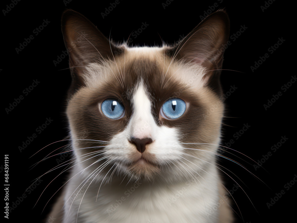 Snowshoe Cat Studio Shot Isolated on Clear Background, Generative AI Snowshoe Cat Studio Shot Isolated on Clear Background, Generative AI