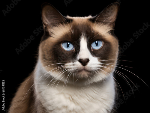 Snowshoe Cat Studio Shot Isolated on Clear Background, Generative AI