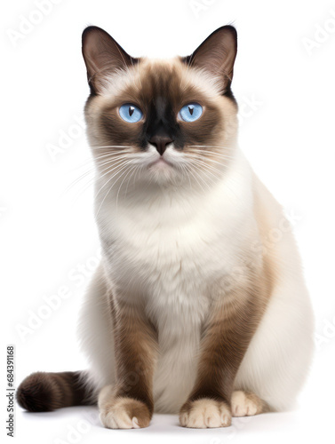 Snowshoe Cat Studio Shot Isolated on Clear Background, Generative AI