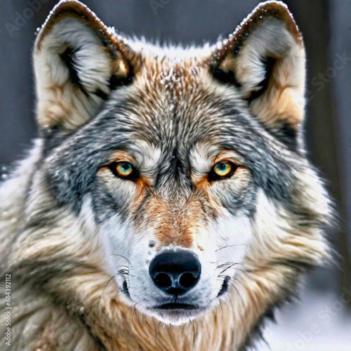 gray wolf portrait wallpaper Photographic Image