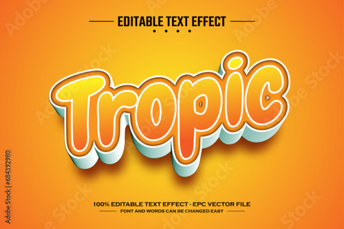 Tropic 3D editable text effect template