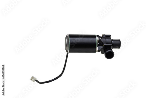 The water pump of the coolant pump is designed to provide forced circulation of antifreeze in the cooling system - from the engine to the radiator and vice versa. Black plastic spare part for sale. photo