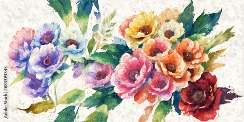 Wallpaper Mural Beautiful abstract floral peony flower illustration Torontodigital.ca