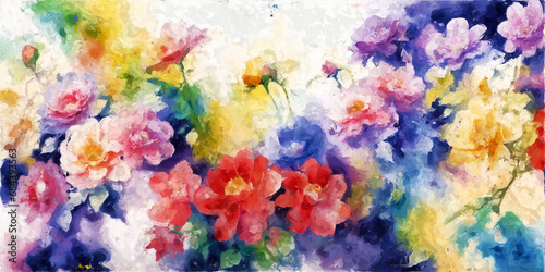 Beautiful abstract floral peony flower illustration © yang