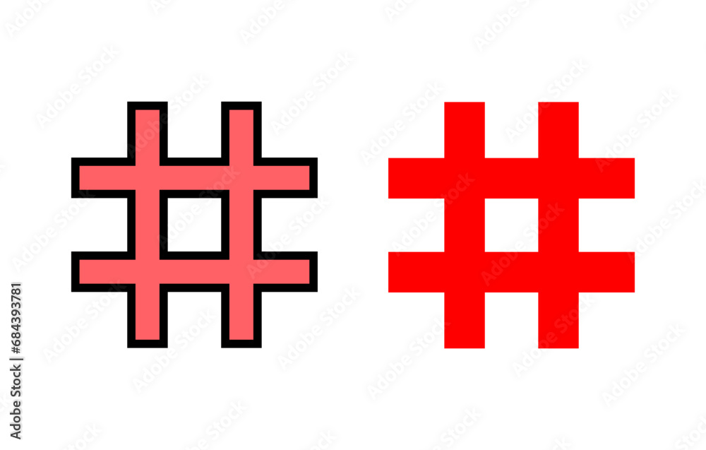 Fototapeta premium Hashtag icon set illustration. hashtag sign and symbol