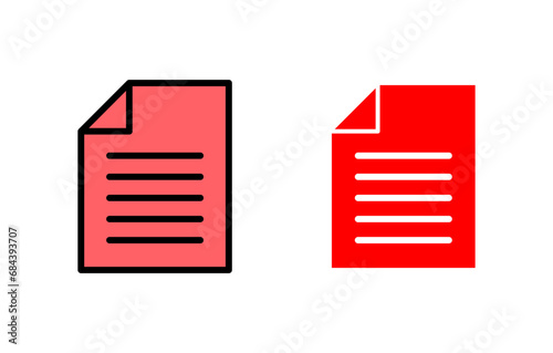 Document icon set illustration. Paper sign and symbol. File Icon