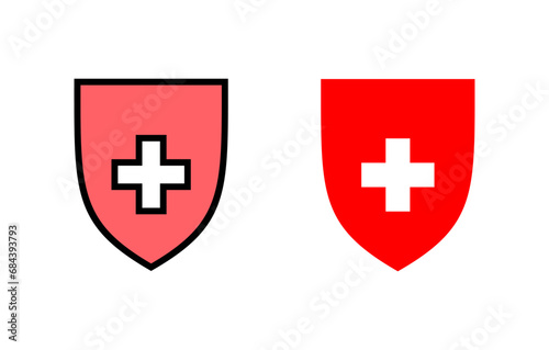 Health insurance icon set illustration. Insurance document sign and symbol