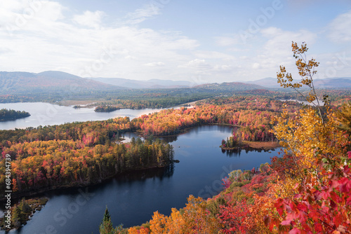 autumn in the mountains with lake