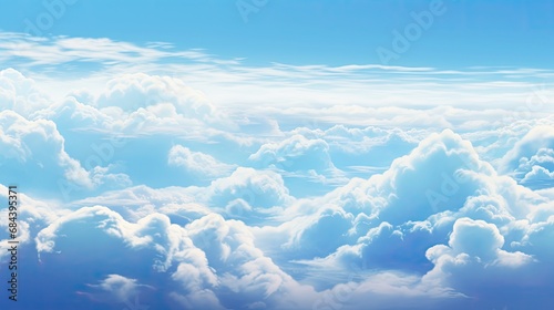 Dreamy Skyscape: Ethereal Clouds Over Horizon, Atmospheric Cloudscape Image. Generative AI