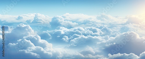 Dreamy Skyscape: Ethereal Clouds Over Horizon, Atmospheric Cloudscape Image. Generative AI