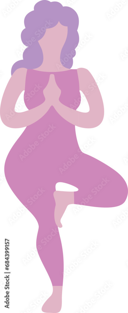 Girl in Yoga Pose Flat Vector Illustration. Woman Doing Yoga Exercises Girl in Yoga Pose Flat Vector Illustration. Woman Doing Yoga Exercises