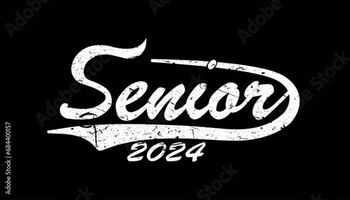 Seniors 2024 Vector, T shirt Design, orange with Black background, apparel typography illustration, graduation class of 2024, senior class of 2024 this is our year	