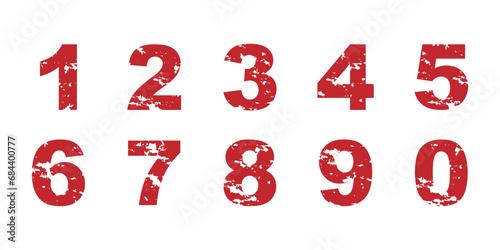 vector vintage numbers or, grunge numbers font collection