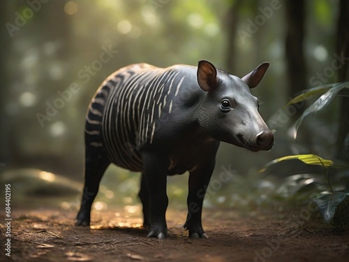 Malayan tapir in its natural habitat on World Tapir Day