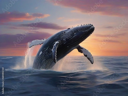 dynamic movement of the whales, and the vastness of the ocean as their backdrop. © Ushan