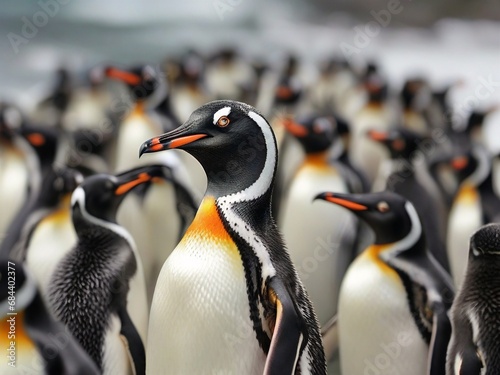 group of penguins in their natural habitat