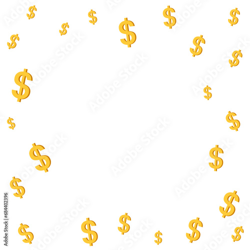 Frame dollar sign for business decoration border illustration