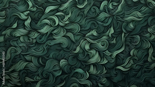 Dark Green Swirly Background Image