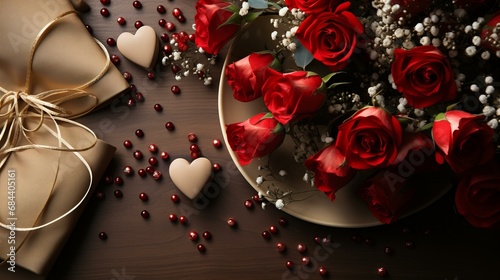 赤い薔薇とバレンタインのプレゼント photo