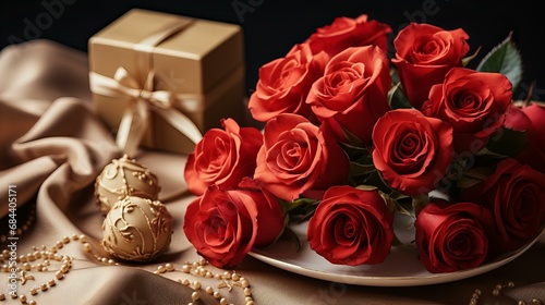 赤い薔薇とバレンタインのプレゼント