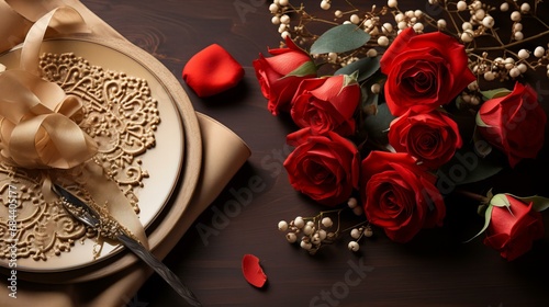 赤い薔薇とバレンタインのプレゼント