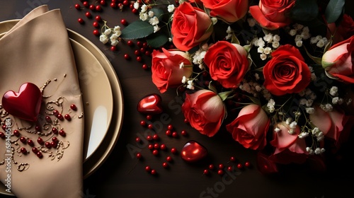 赤い薔薇とバレンタインのプレゼント photo