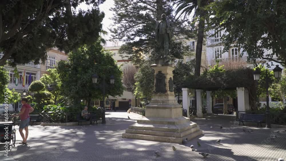 The Plaza Candelaria, a mall public park in Cadiz, Andalusia, Spain The Plaza Candelaria, a mall public park in Cadiz, Andalusia, Spain