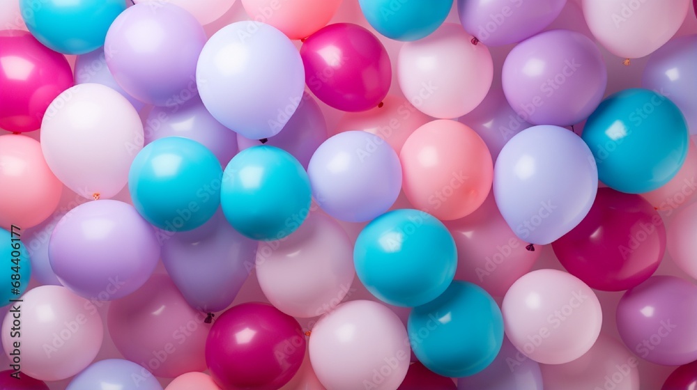 beautiful birthday background decorated with color full balloons generated by AI tool 