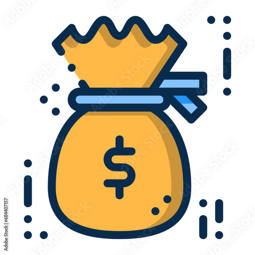 Savings icon represented by a money bag