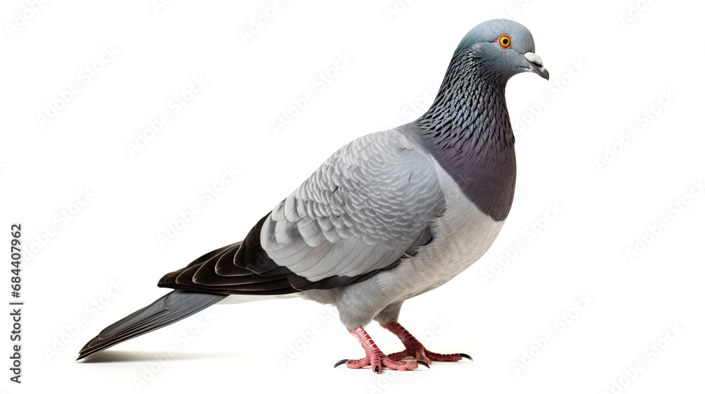 Fototapeta premium pigeon standing isolated on a white background