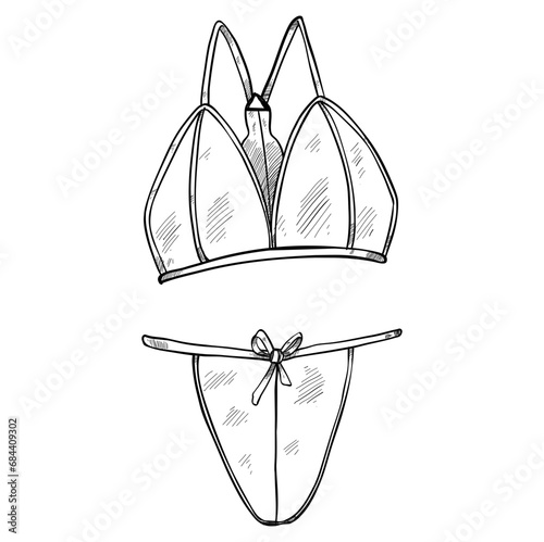 lingerie set hand drawn illustration