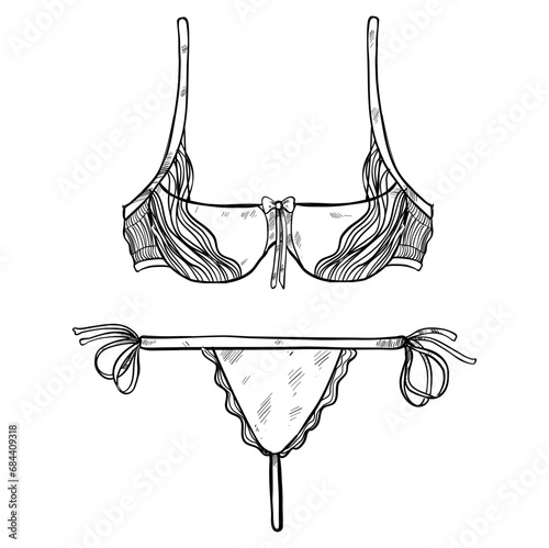 lingerie set hand drawn illustration