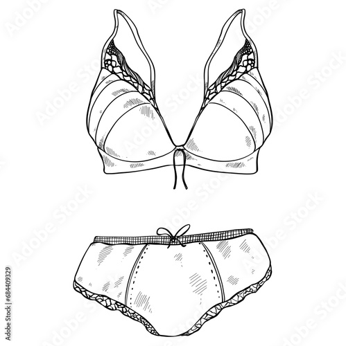 lingerie set hand drawn illustration
