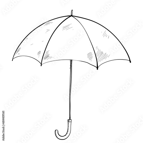 umbrella vintage hand drawn illustration