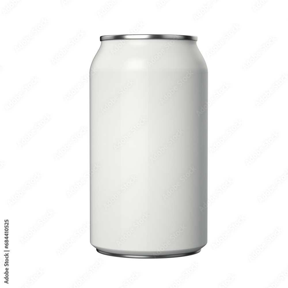 White aluminium can mockup 330 ml, without background - front view. White aluminium can mockup 330 ml, without background - front view.