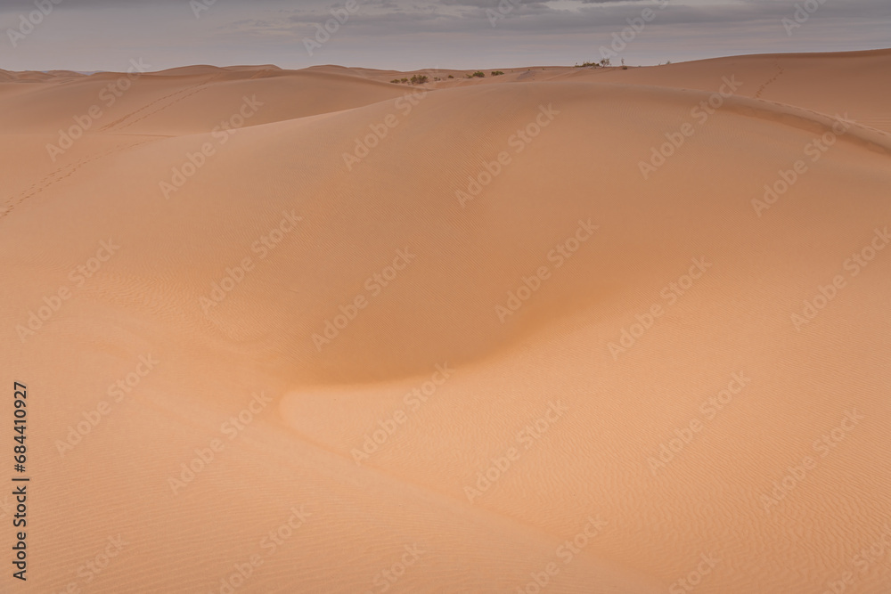 The sand waves of an interesting shape in the desert next to Wuhai, China