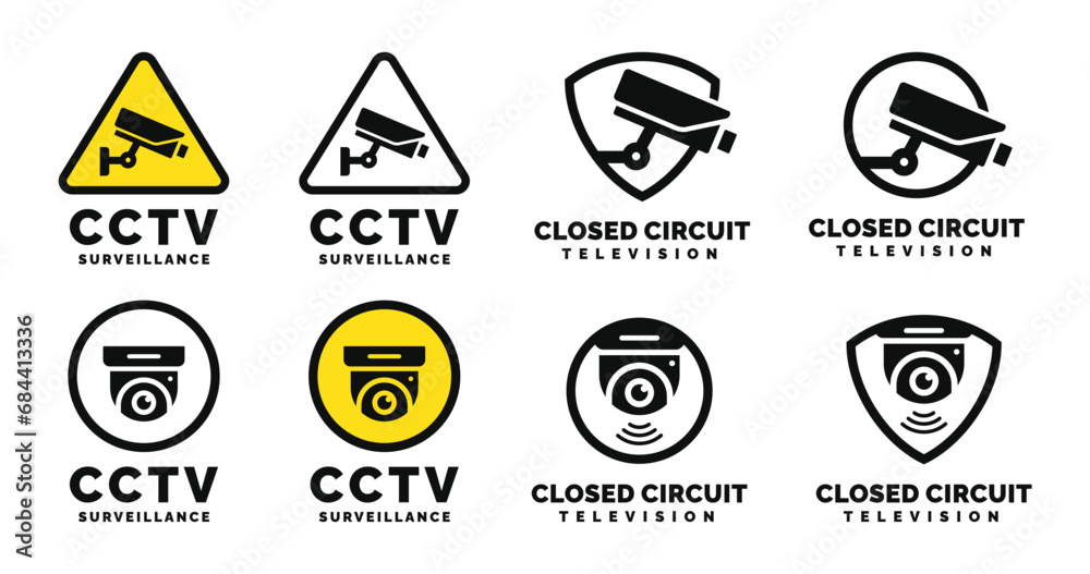 CCTV logo set design vector illustration