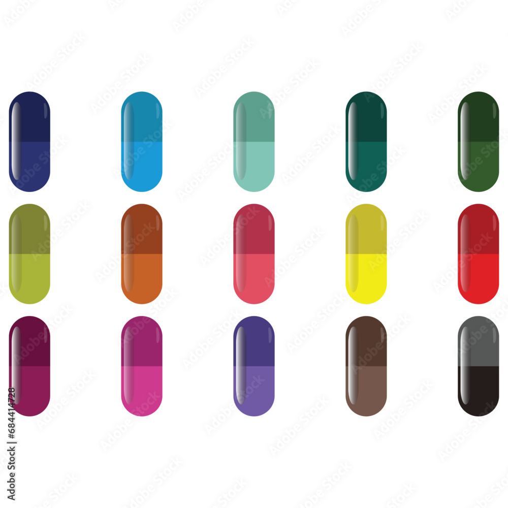 Capsule Pill Clip Art Set Capsule Pill Clip Art Set