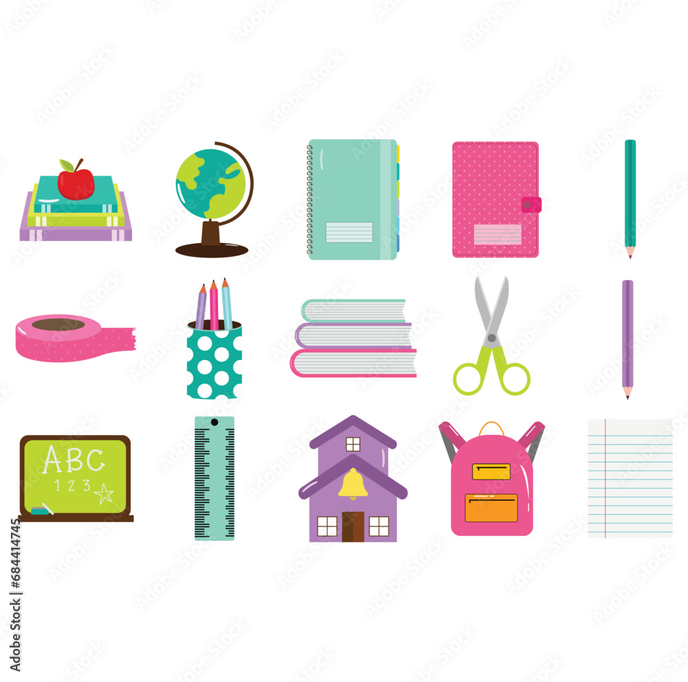 School Supplies Clip art set School Supplies Clip art set