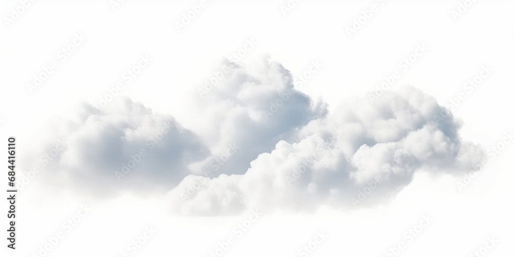 Cut out fluffy clouds floating 3d renderings, Generative AI Cut out fluffy clouds floating 3d renderings, Generative AI