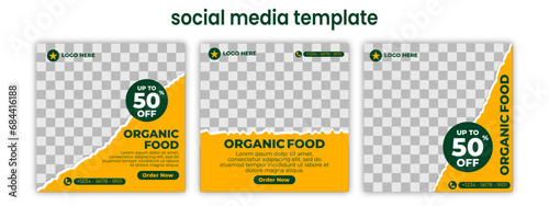 food and restaurant social media post template. Suitable for social media post, and web ads