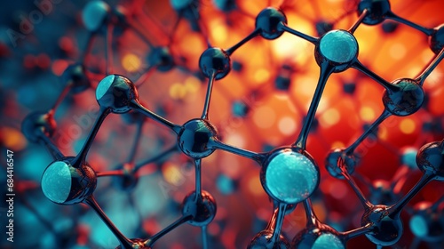 A dynamic and visually stunning illustration of a complex carbon-based molecule's geometric structure.